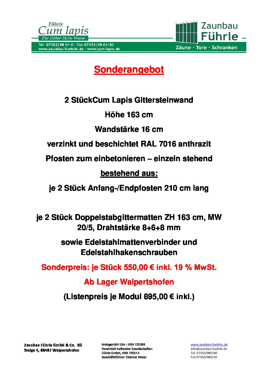 Sonderangebot Cum lapis 160 anthrazit